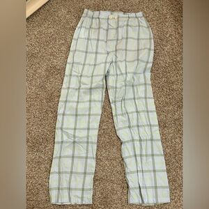 H&M Women's Light Blue Plaid Pants